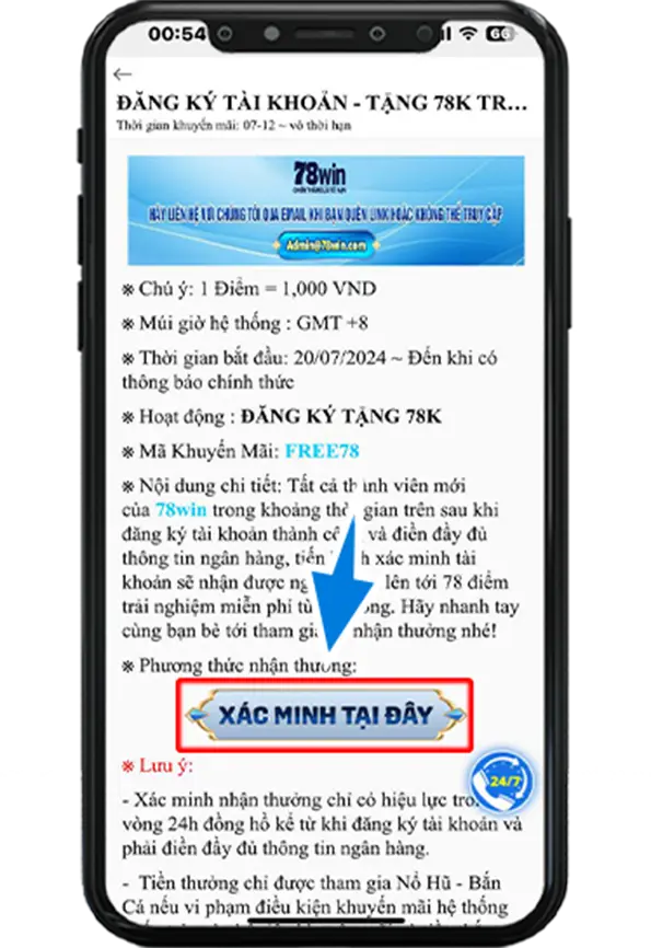 Bước 3 ; Ấn xác minh tại đây